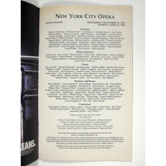 New York City Opera Stagebill 1996 Lincoln Der Rosenkavailier Gwendolyn Jones - Picture 4 of 9